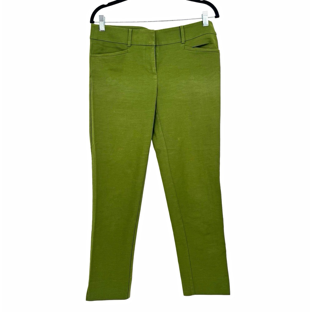LOFT Marisa Riviera Pants Women's 4T Olive Green Stretch Straight Leg Ankle